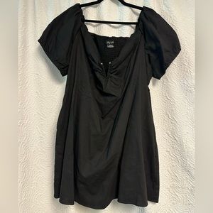 City Chic Sweet Paradise Off the Shoulder Linen Blend Dress